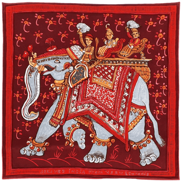 HERMES BELOVED INDIA Velvet Blanket 140 x 140 cm