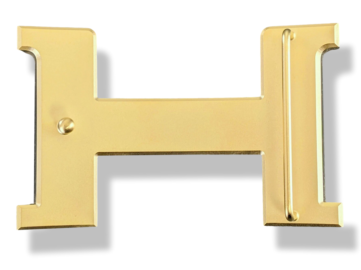 Hermes [67] Huge Brushed Gold/Or Brosse Belt Buckle Constance 42 MM, New in Pochette and White Box!