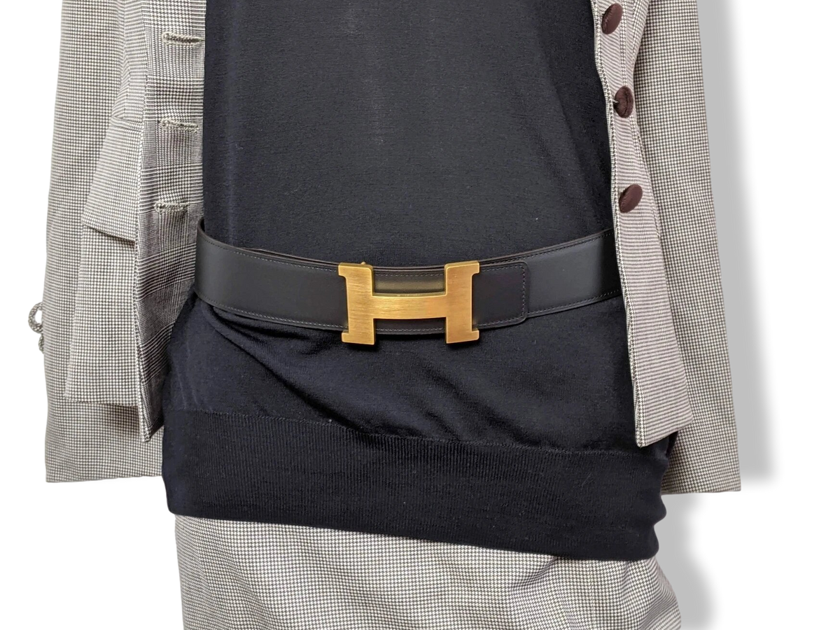 Hermes [67] Huge Brushed Gold/Or Brosse Belt Buckle Constance 42 MM, New in Pochette and White Box!