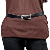 HERMES 1999 Women's Black/White Belt Touareg 24 mm in Size 75