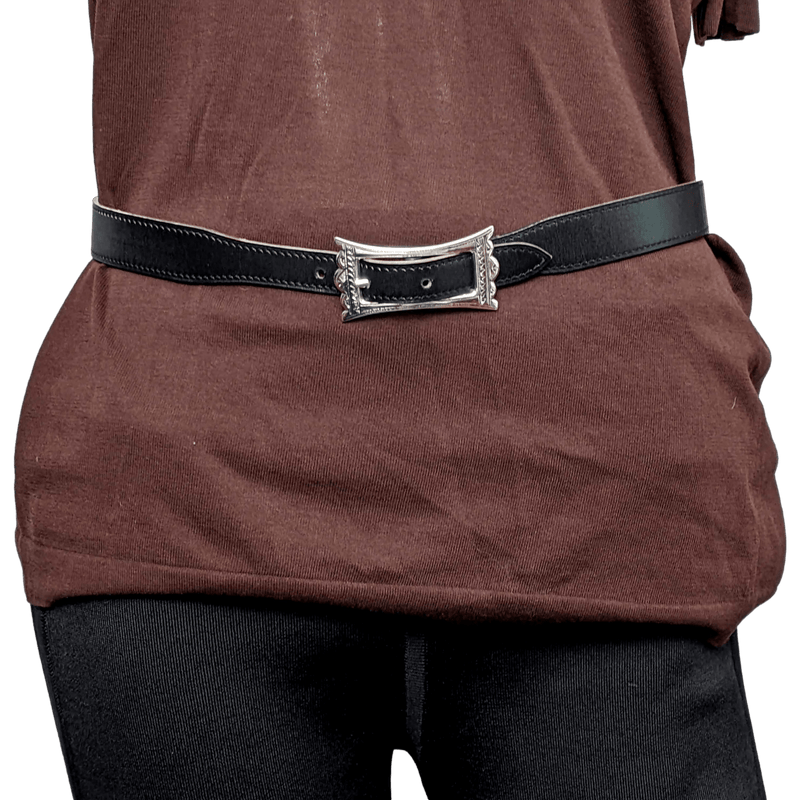 HERMES 1999 Women's Black/White Belt Touareg 24 mm in Size 75