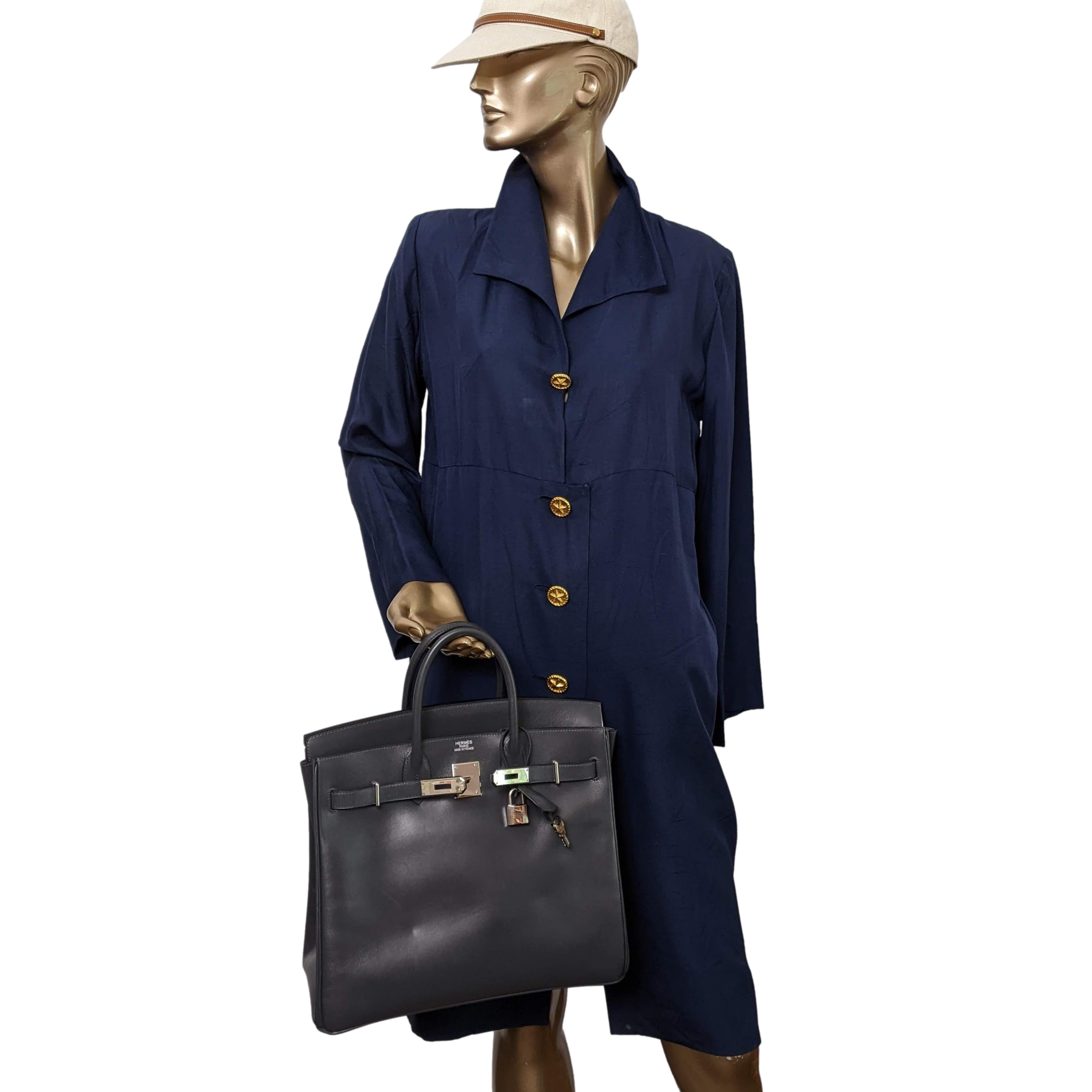 HERMES BIRKIN 32 HAC Ardoise Box PHW