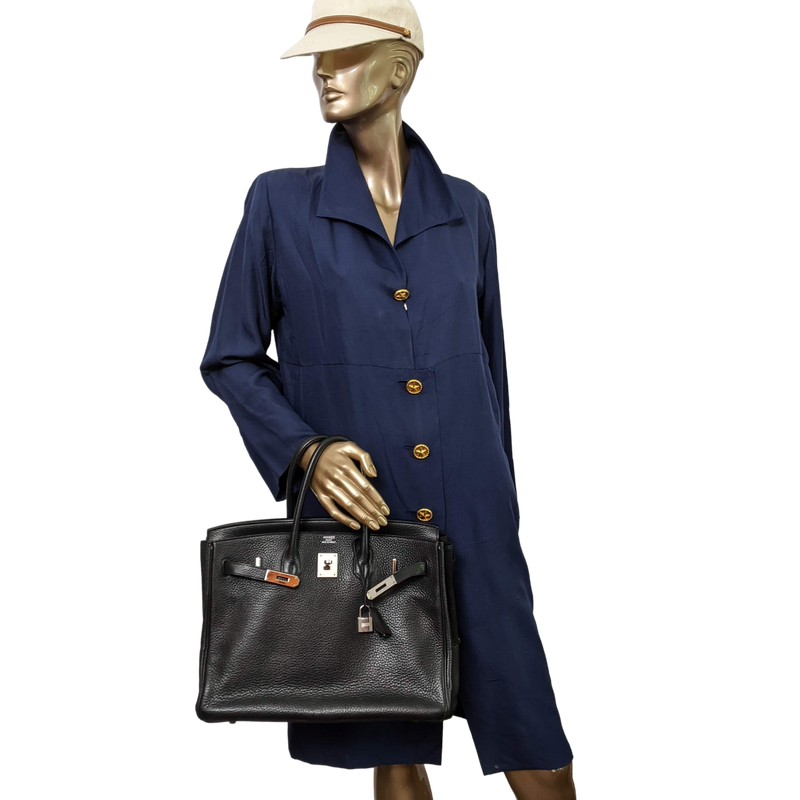 Hermes Indigo Clemence Blue-Black 35cm Birkin Bag PHW – Boutique Patina