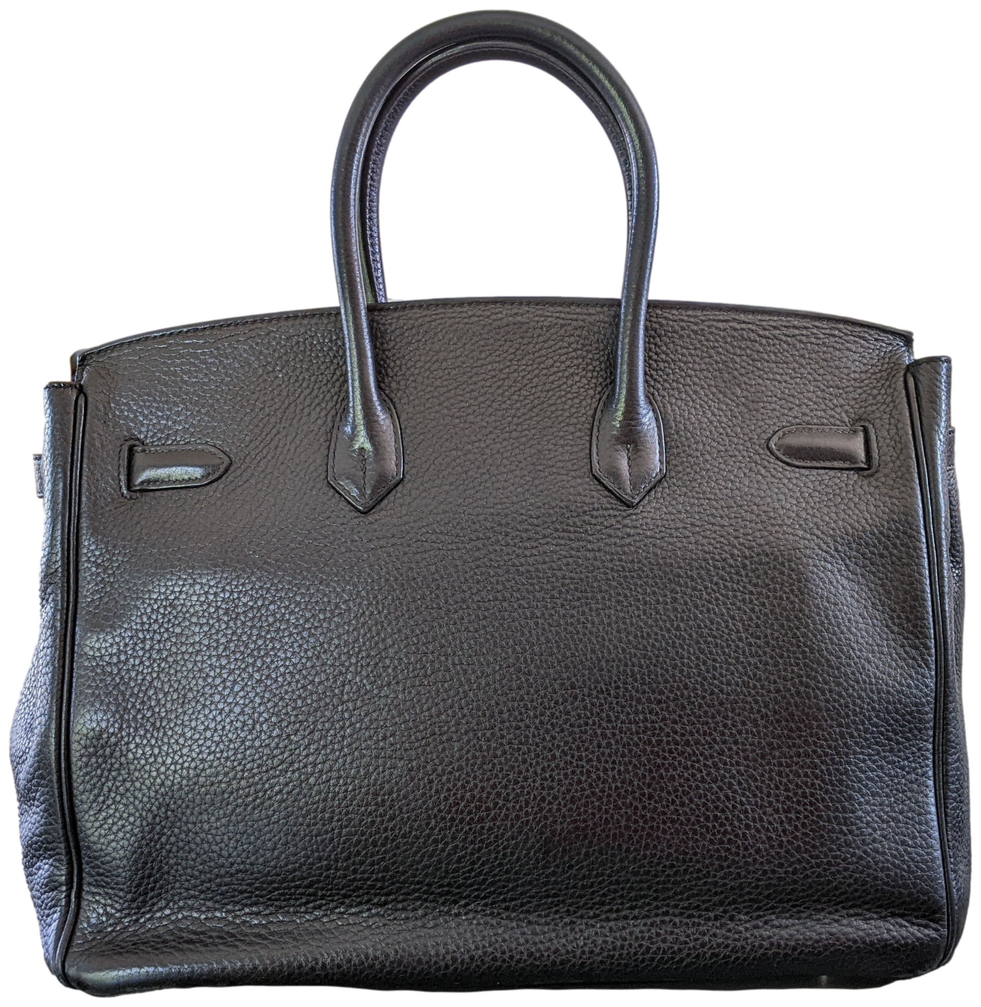 HERMES BIRKIN 35 Black Taurillon Clemence Bag PHW