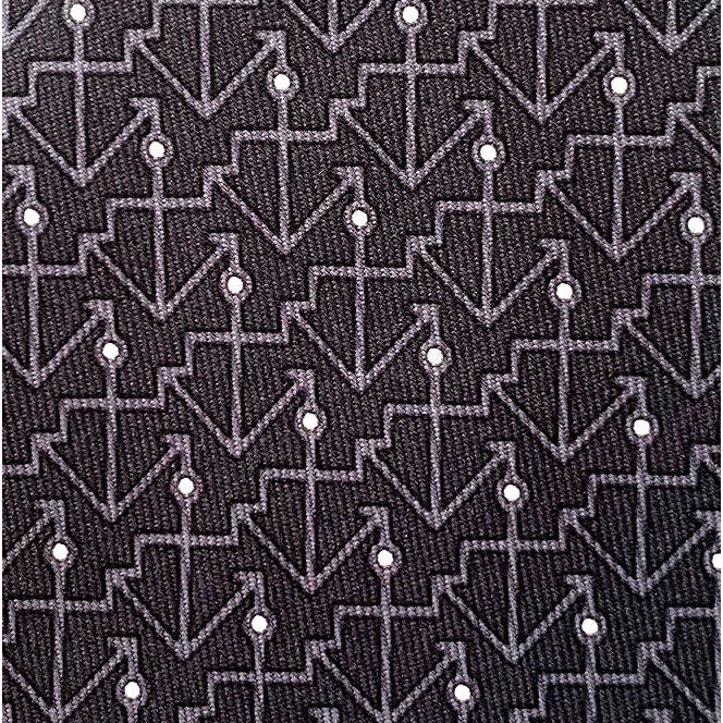 Hermes Black Grey White 5489 LOVEBOAT Twill Silk Tie 9CM, NWT in Pochette! - poupishop