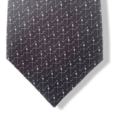 Hermes Black Grey White 5489 LOVEBOAT Twill Silk Tie 9CM, NWT in Pochette! - poupishop