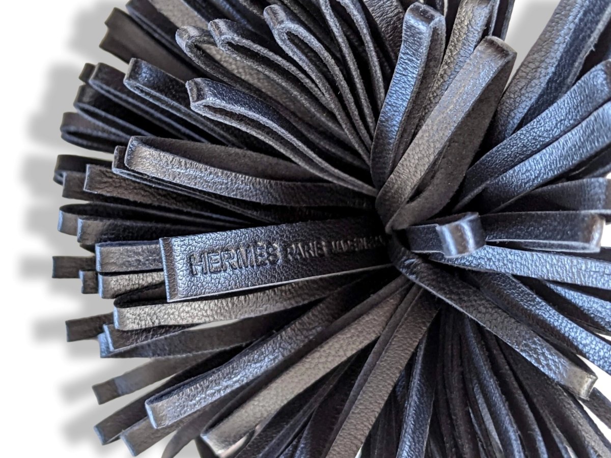 Hermes Black Milo Lambskin PORTE-CLES CARMEN Key Ring Bag Charm, BNIB! - poupishop
