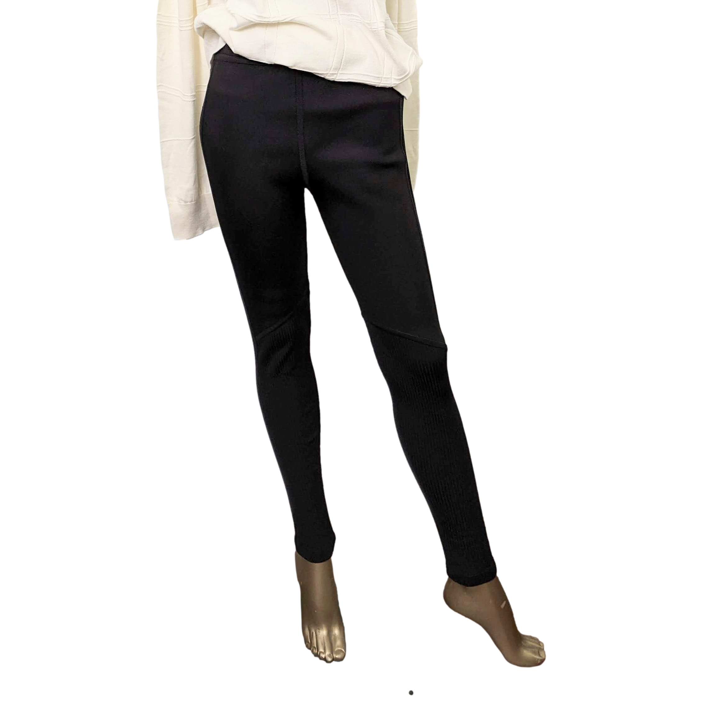 HERMES BLACK LEGGIN Black 76% Silk Stretch Woman Pants