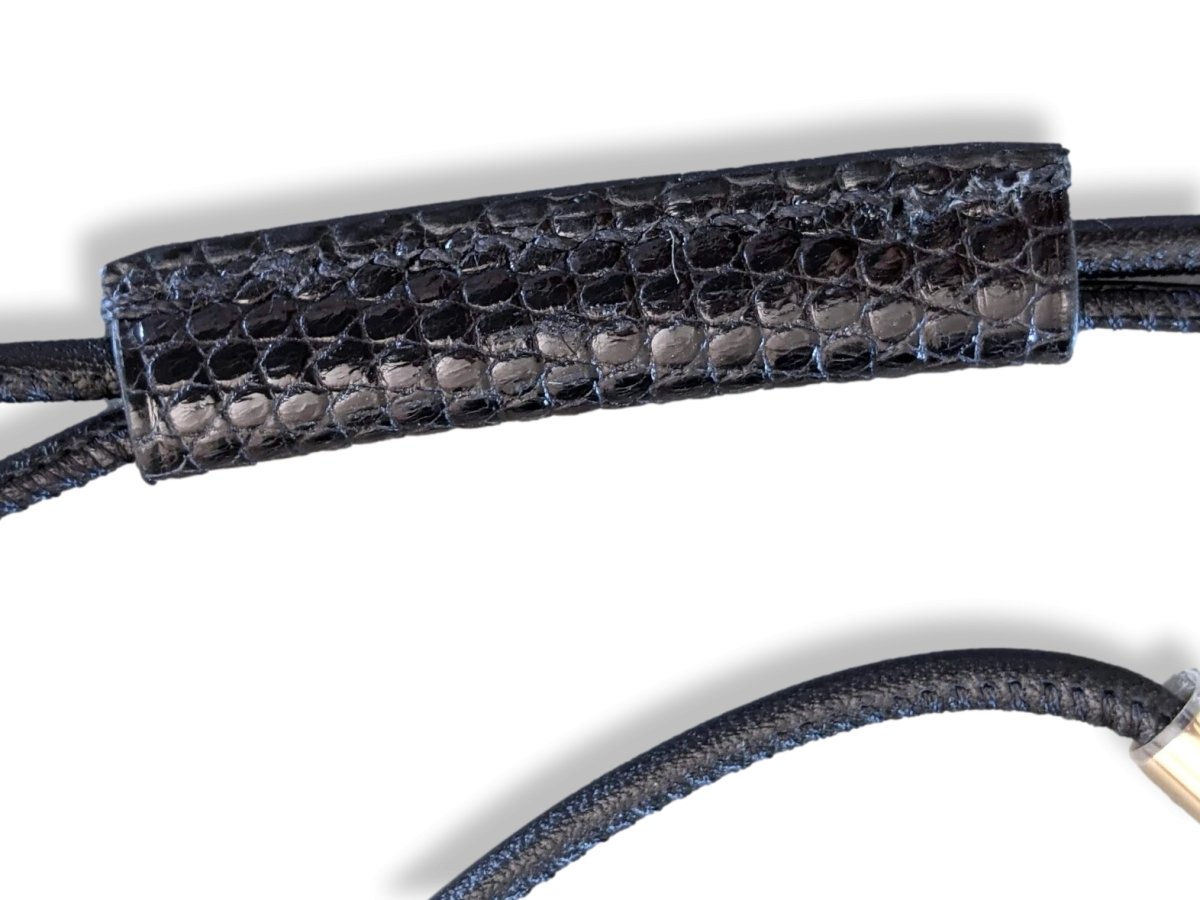 Hermes Black/Black Lizard/Permabrass PENDANT CURIOSITE NECKLACE, BNIB! - poupishop
