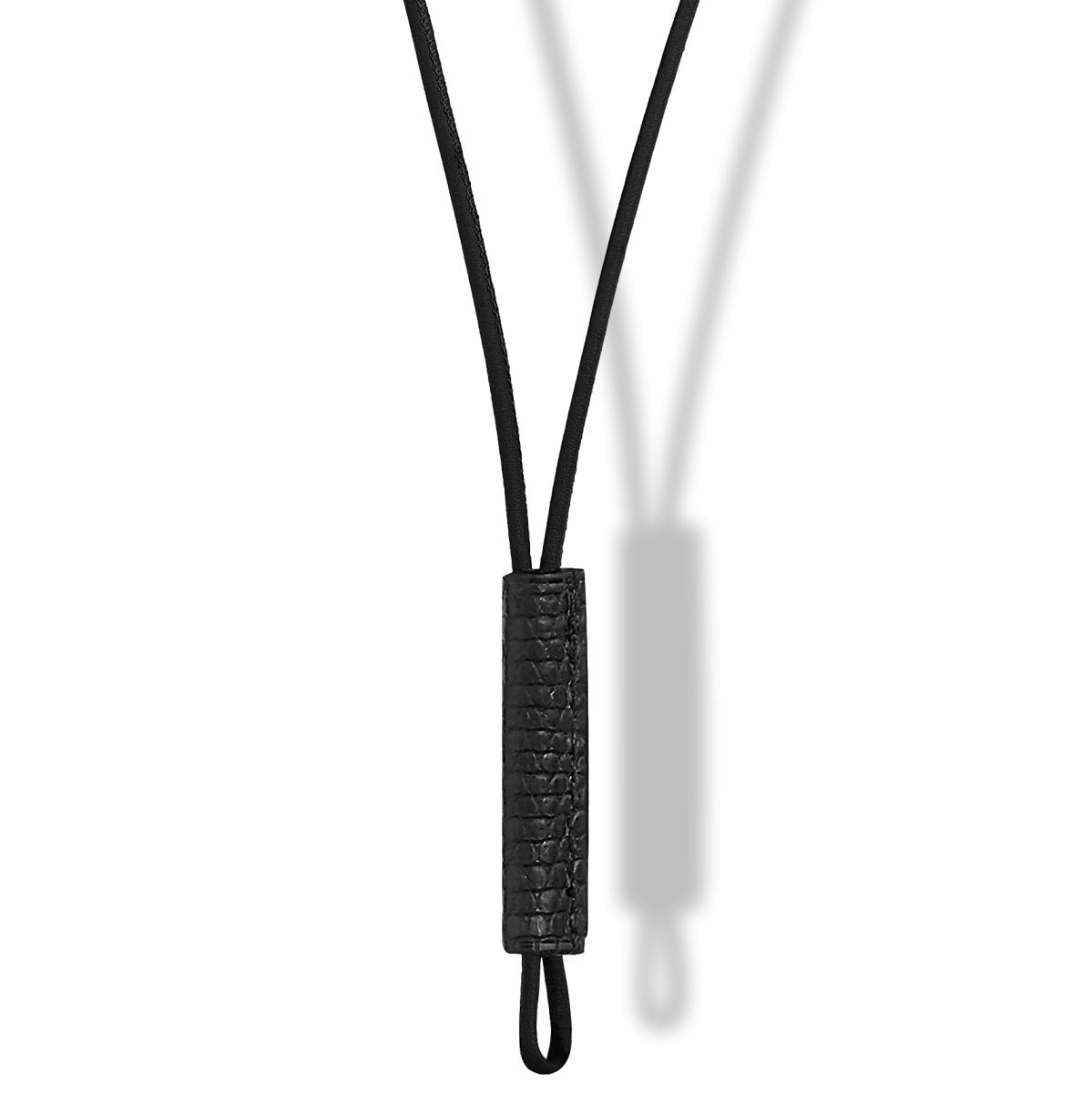 Hermes Black/Black Lizard/Permabrass PENDANT CURIOSITE NECKLACE, BNIB! - poupishop