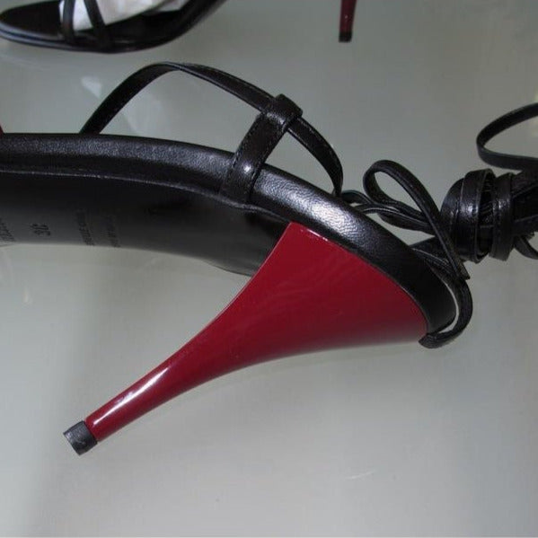 Hermes Black/Red Kymera Sandals Women Shoes,NIB! - poupishop