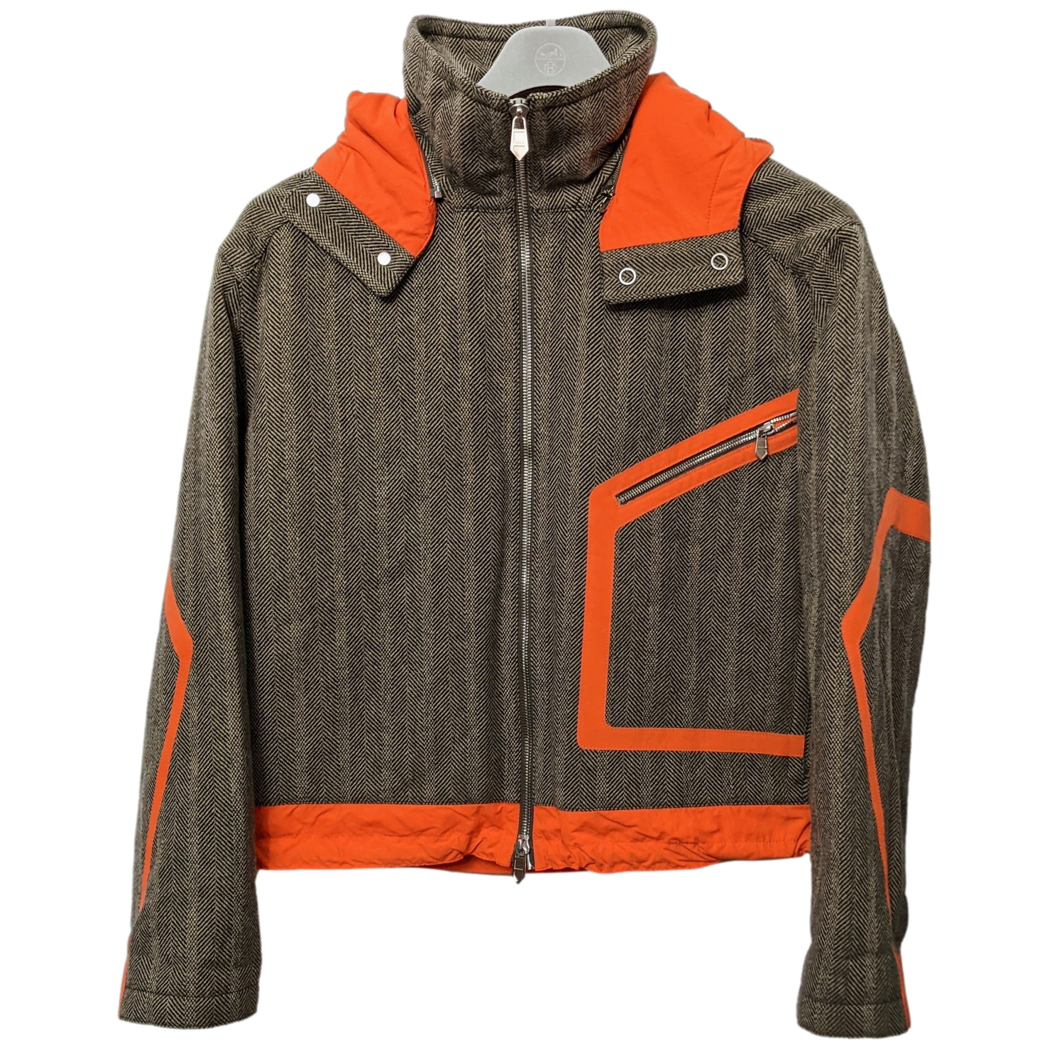 HERMES BLOUSON CAPUCHE AMOVIBLE VIGOUREUX Removable Hood Jacket Sz48