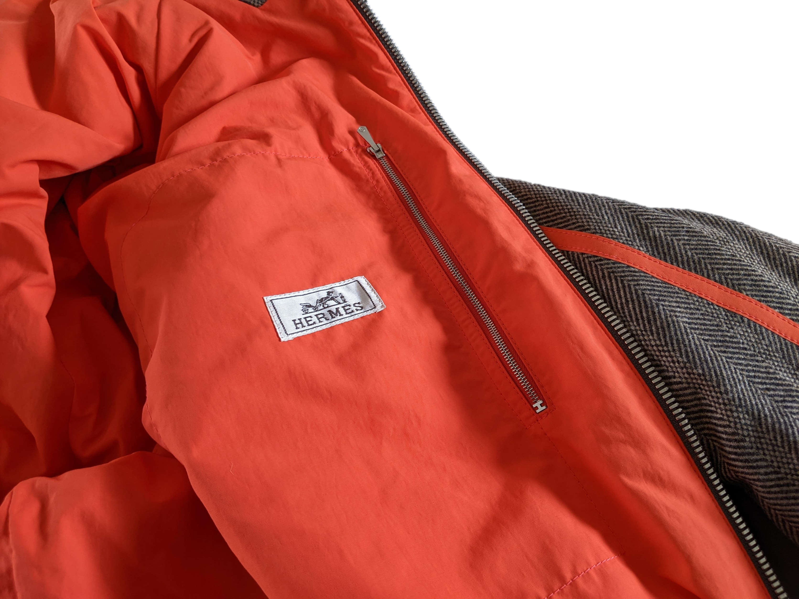 HERMES BLOUSON CAPUCHE AMOVIBLE VIGOUREUX Removable Hood Jacket Sz48