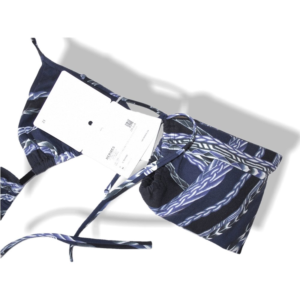 Hermes Blue Robe du Soir Maio Bikini Top 1pc Sz36, NWT! - poupishop