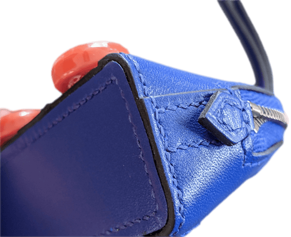 HERMES BOLIDE ON WHEELS 2022 Bleu Electrique Veau Tadelakt Bag Charm