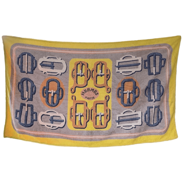 HERMES Boucles d'Attelage Tapis de Plage Terry Beach Towel 90 x 150 cm
