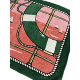 HERMES Bouees Green/Pink Terry Beach Towel 90 x 150 cm