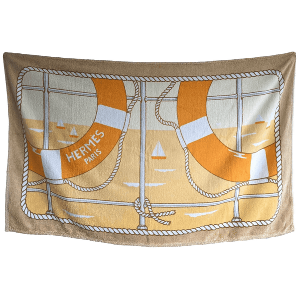 HERMES Beige/ Yellow Bouees Terry Towel Towel 90 x 150 cm