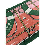 HERMES Bouees Green/Pink Terry Beach Towel 90 x 150 cm