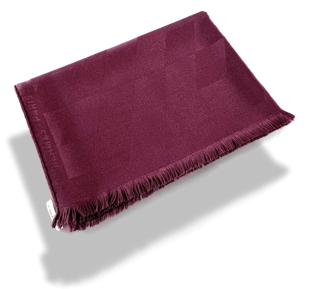 Hermes Bourgogne Fringed Etole H EN BIAIS MUFFLER 85% Cashmere/15% Silk 72 x 204 cm, BNWT! - poupishop