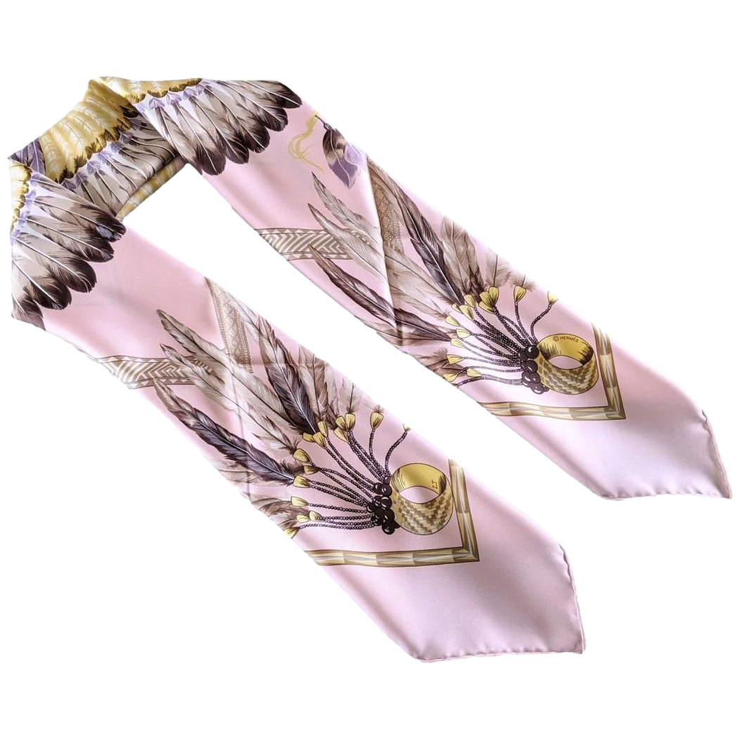 Hermes Rose Pâle BRAZIL by Laurence Bourthoumieux Twill Silk 90cm
