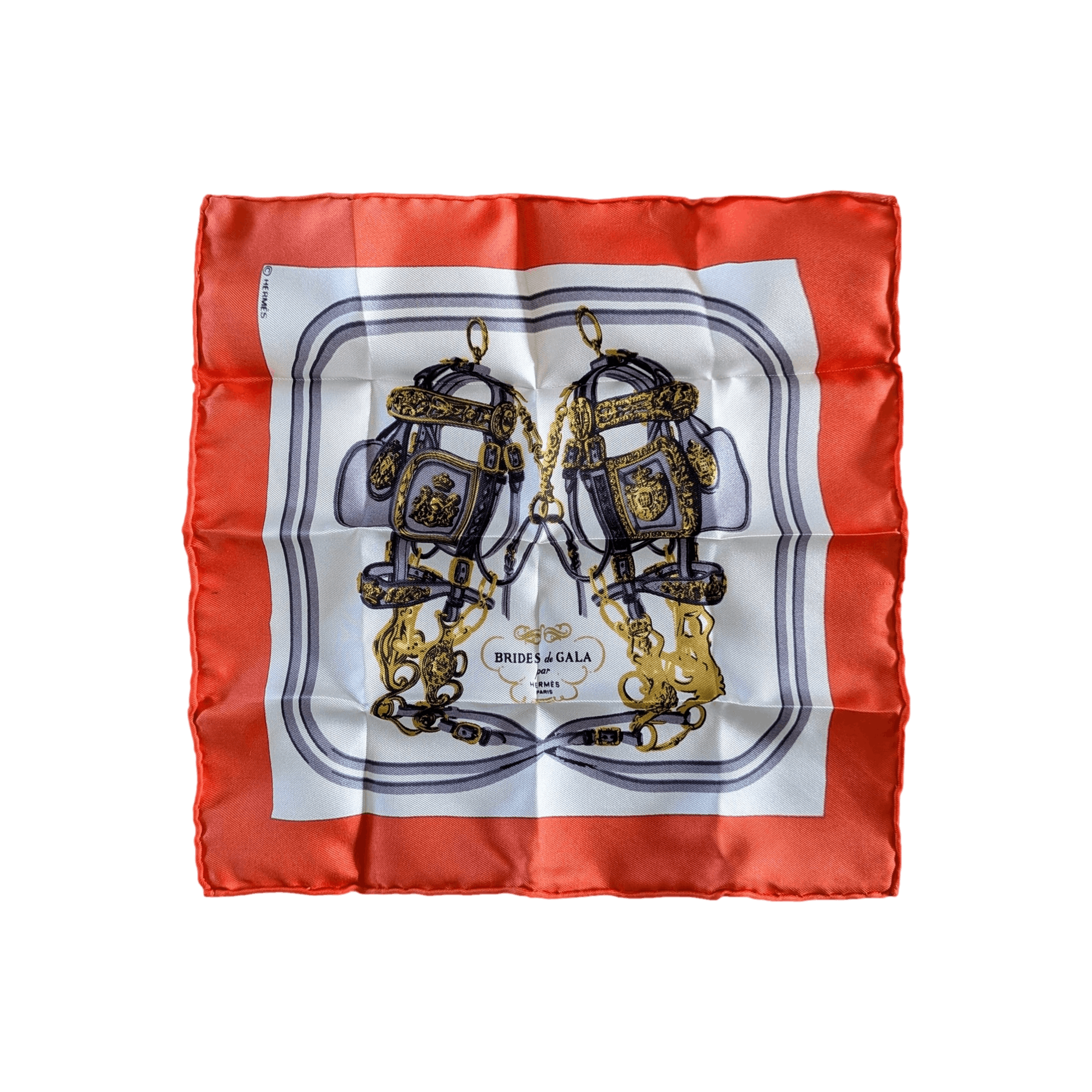 HERMES 1995 Red Bleuette Doll 20 cm Brides de Gala Twill Silk Scarf 90th Anniversary New in Box Collector