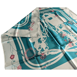 HERMES 2017 Vert/Aqua/Rose Brides Fleuries Silk Scrf 90 x 90 cm