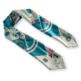 HERMES 2017 Vert/Aqua/Rose Brides Fleuries Silk Scrf 90 x 90 cm