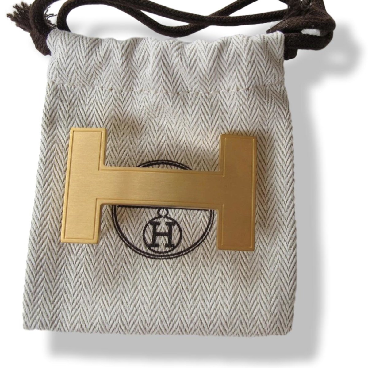 Hermes Brushed Permabrass Quizz Buckle H 32 mm, New! - poupishop