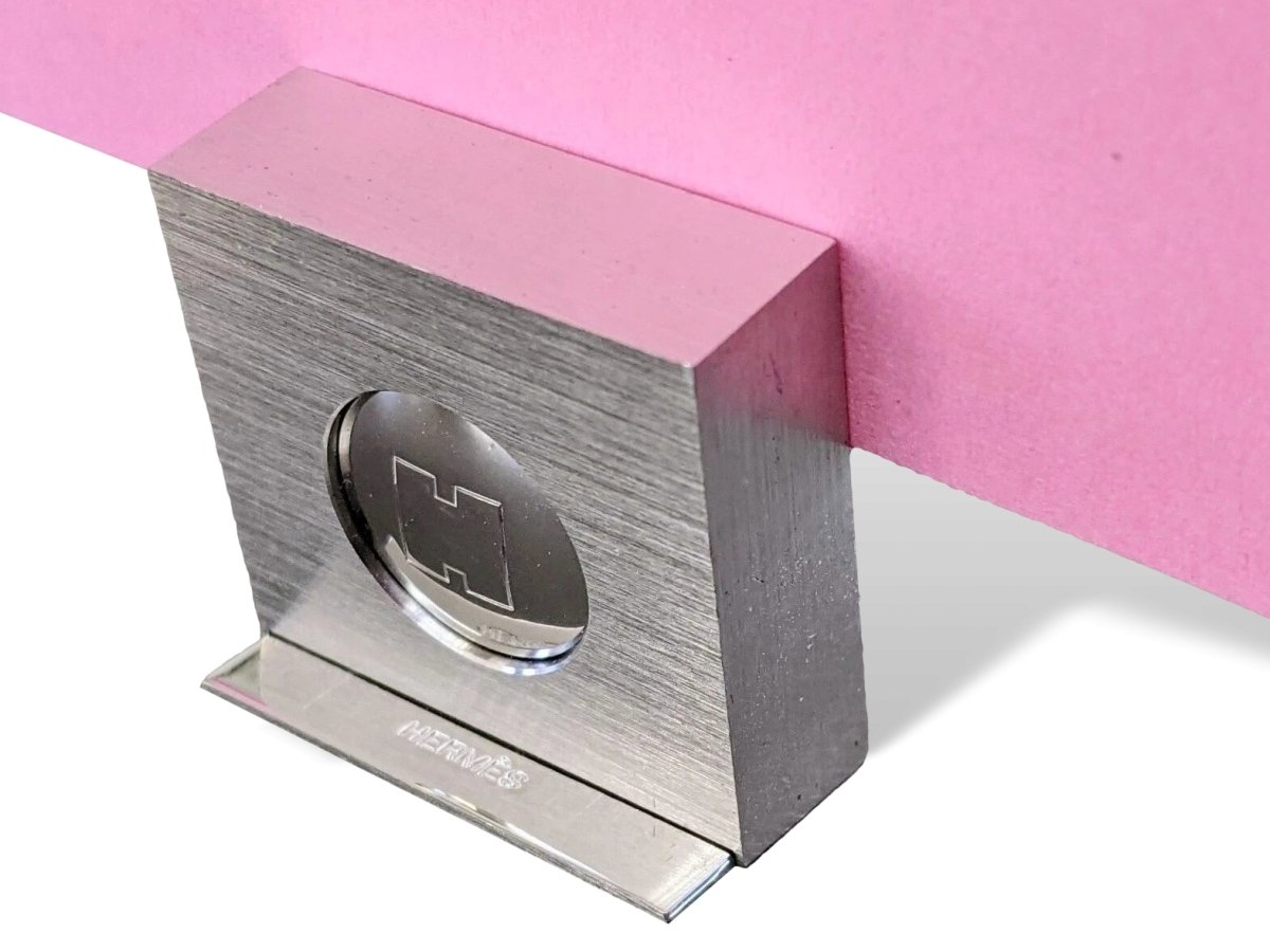 Hermes Brushed Steel / Acier Brossé MENU HOLDER - PORTE MENU CARRE - poupishop