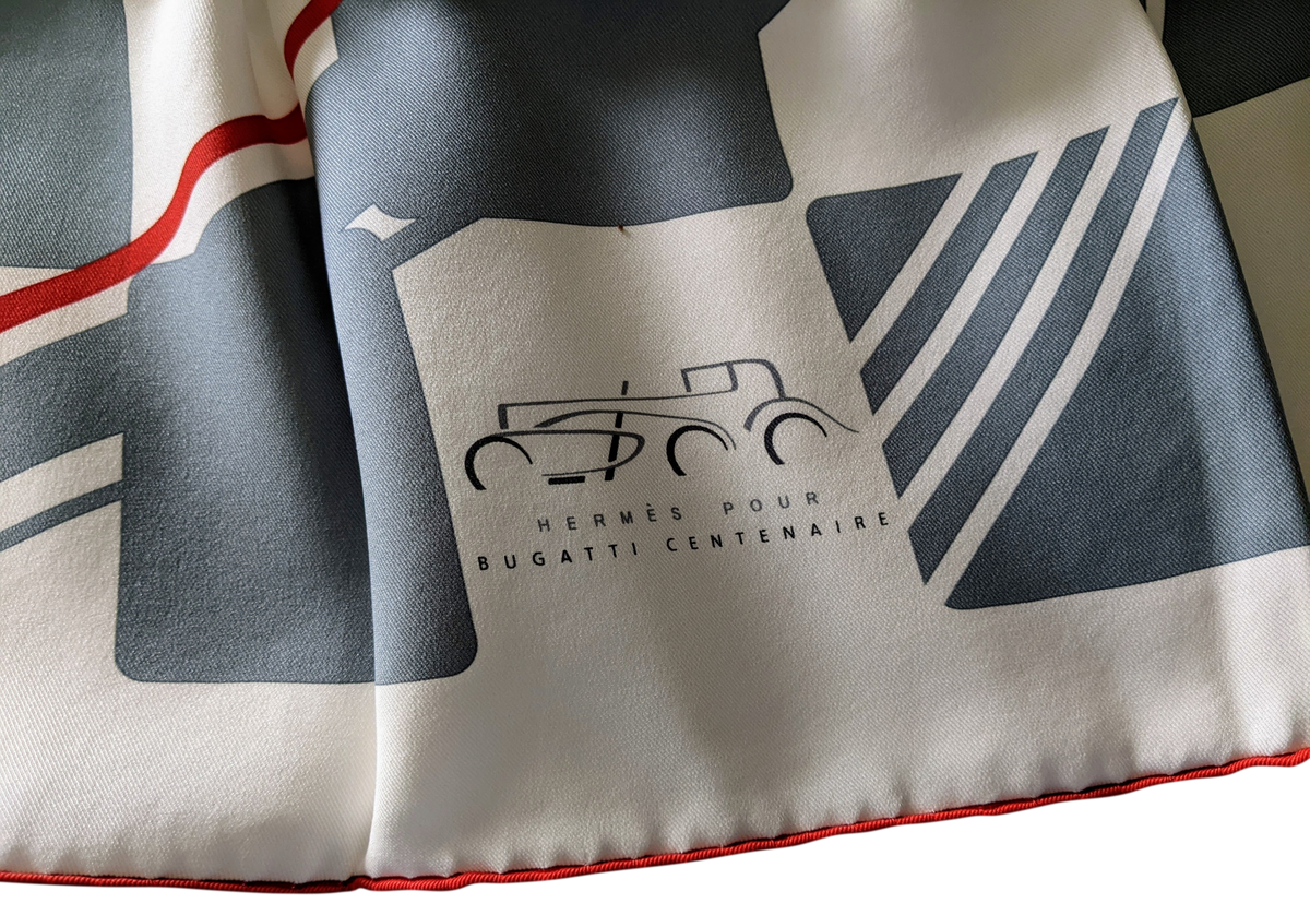 HERMES Special Issue for BUGATTI CENTENAIRE Vintage Silk 70 cm