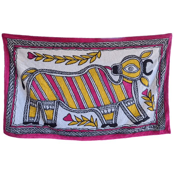 HERMES Plage Bull in the style of Picasso Plage Terry Beach Towel 150 x 90cm