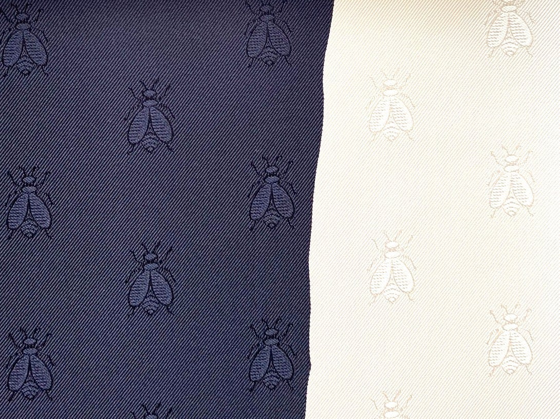 Hermes [C14] Limited Navy White BRANDEBOURG TATTOO by Caty Latham Jacquard Twill SIlk 90cm, BNWTIB! - poupishop