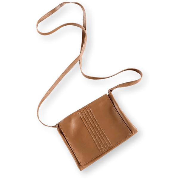 HERMES Tan Xtra Supple Calfskin Crossbody Pochette Bag
