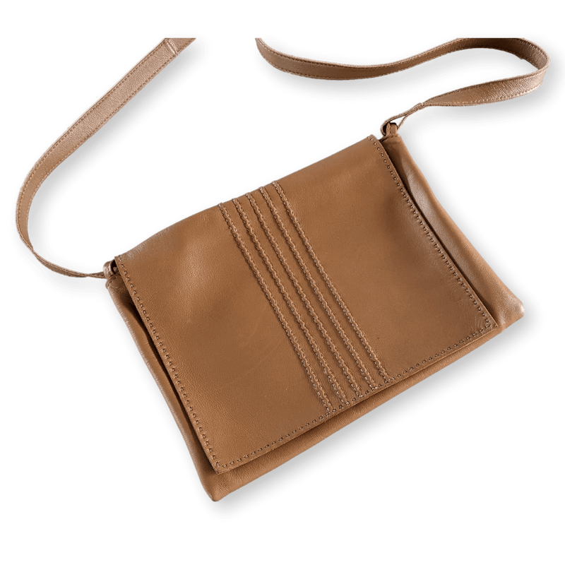 HERMES Tan Xtra Supple Calfskin Crossbody Pochette Bag