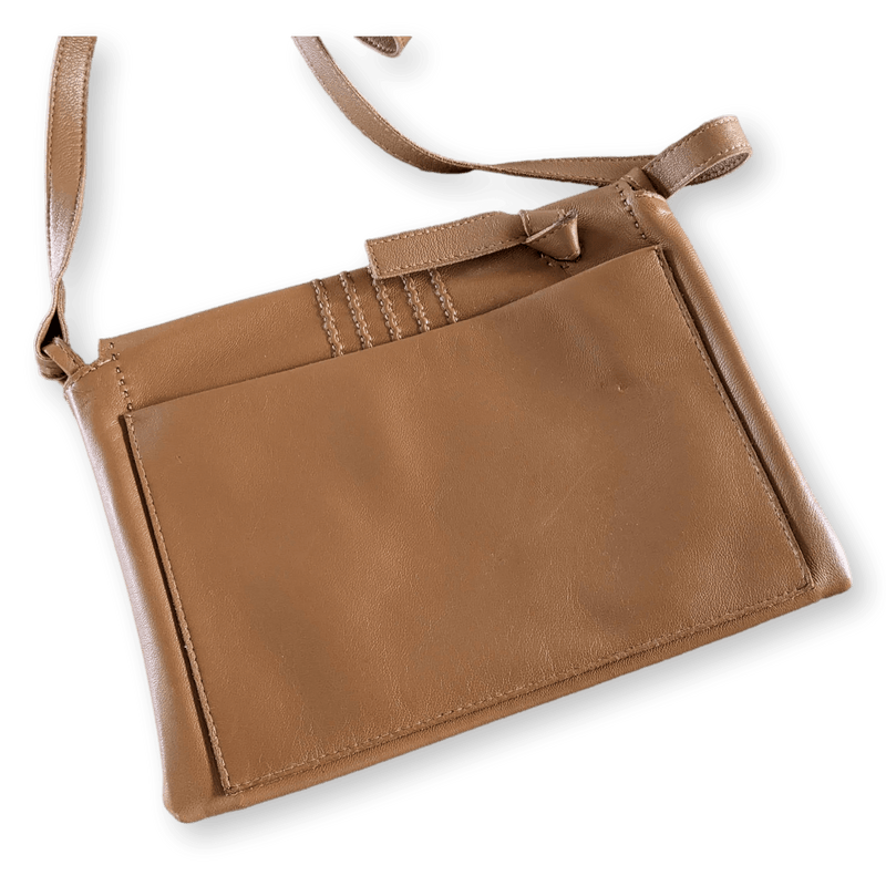 HERMES Tan Xtra Supple Calfskin Crossbody Pochette Bag