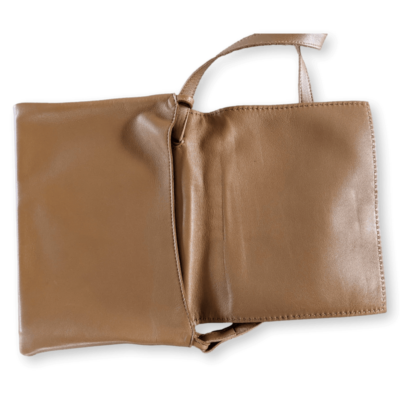 HERMES Tan Xtra Supple Calfskin Crossbody Pochette Bag