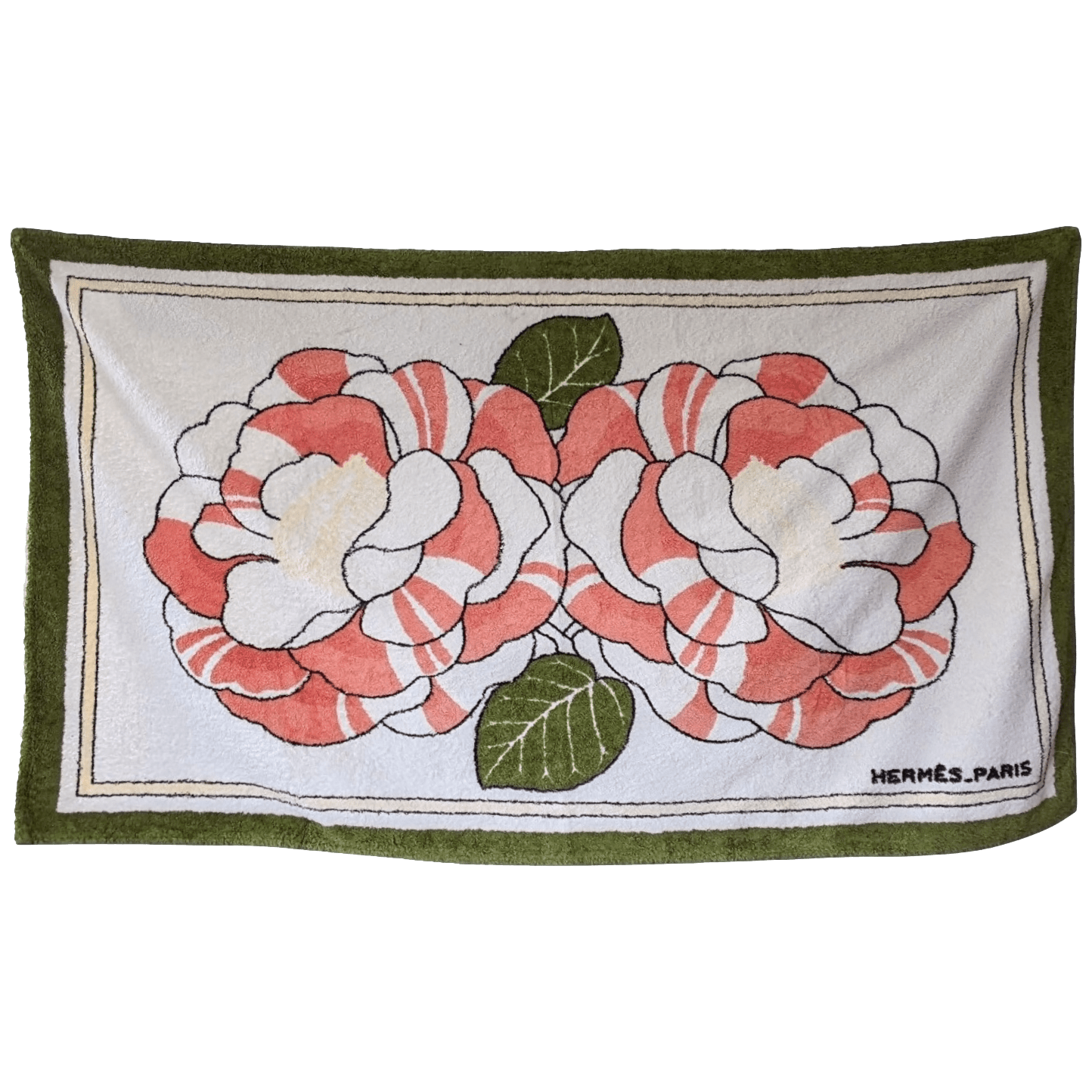 HERMES Camelias Terry Beach Towel 90 x 150 cm