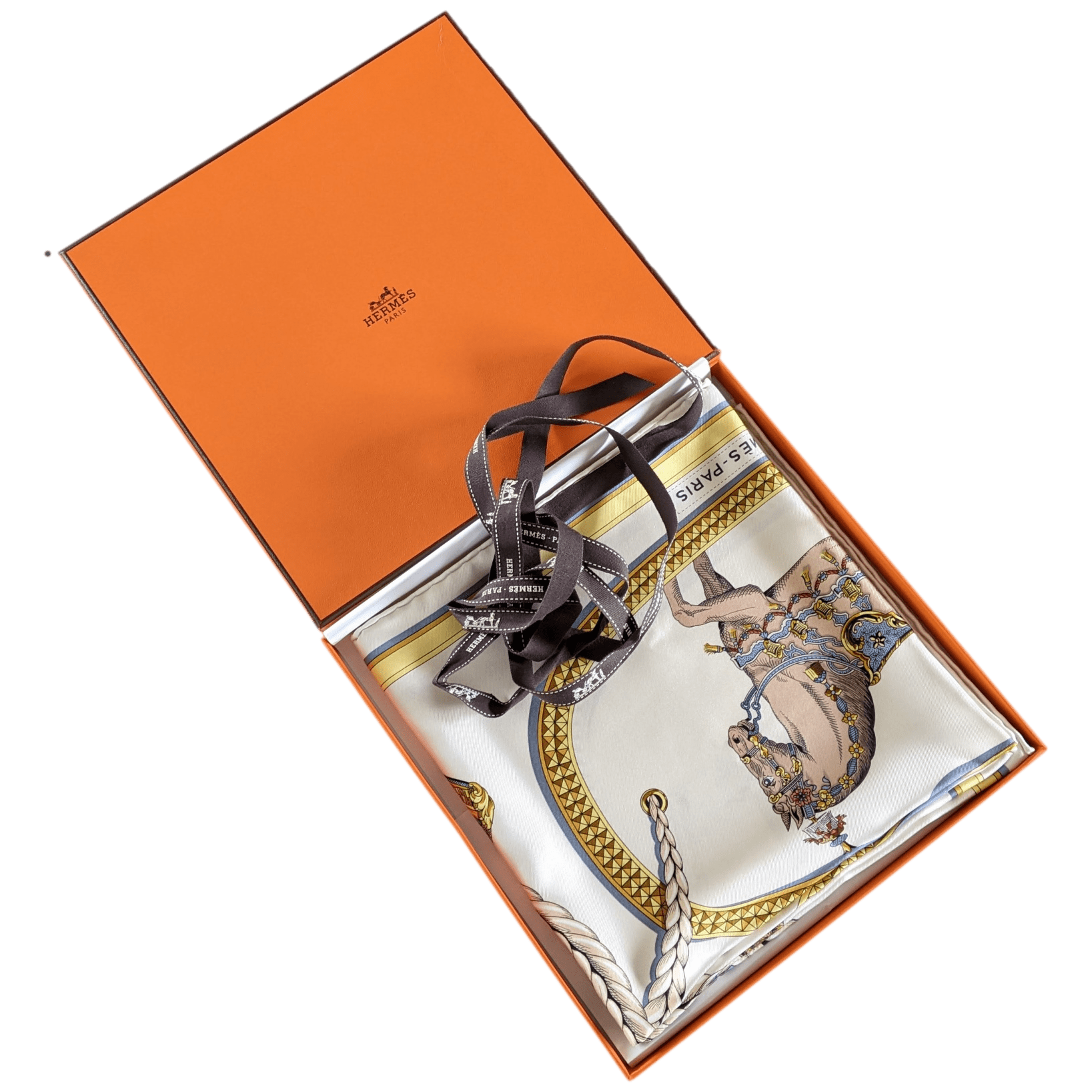 HERMES CARRE DE TOUJOURS -  GRAND APPARAT by Jacques Eudel Twill Scarf 90 x 90 cm