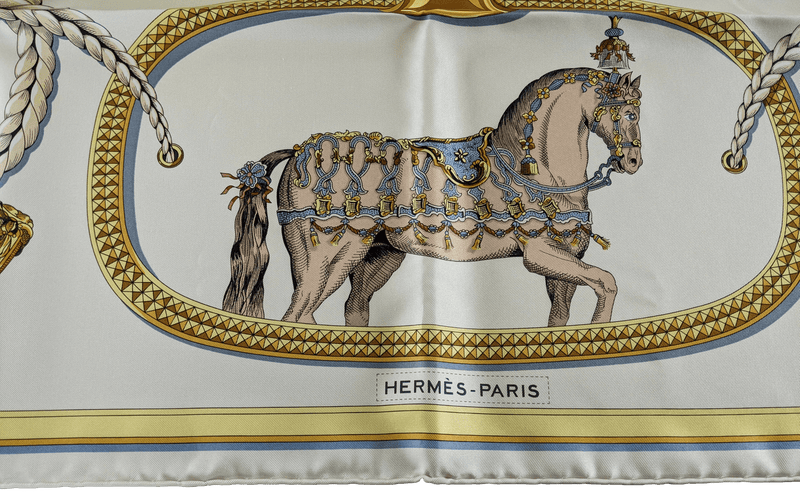 HERMES CARRE DE TOUJOURS - GRAND APPARAT by Jacques Eudel Twill HERMES CARRE DE TOUJOURS - GRAND APPARAT by Jacques Eudel Twill