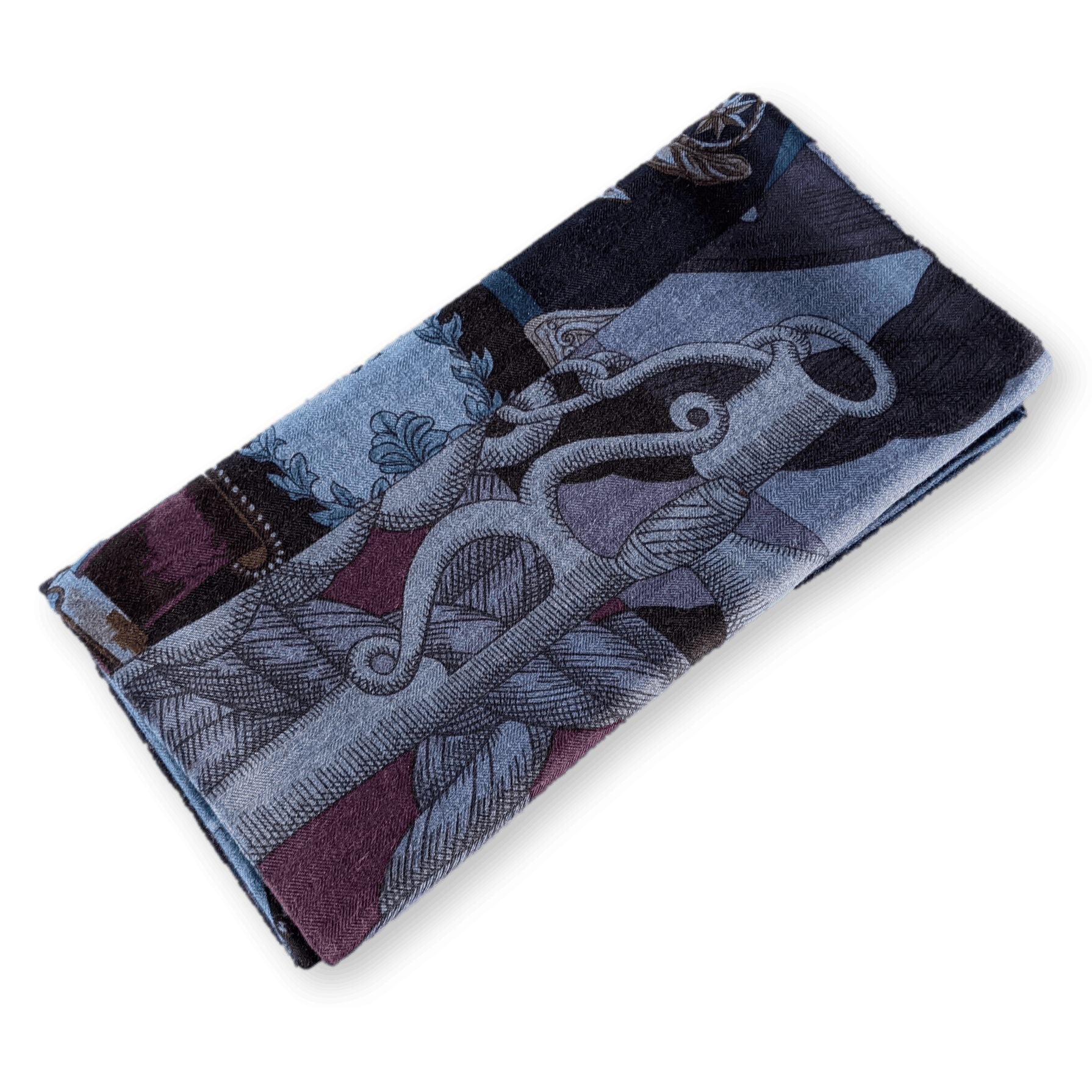HERMES 2015 Cavalleria d'Etriers by Virginie Jamin Cashmere Shawl 140 x 140 cm