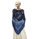 HERMES 2015 Cavalleria d'Etriers by Virginie Jamin Cashmere Shawl 140 x 140 cm