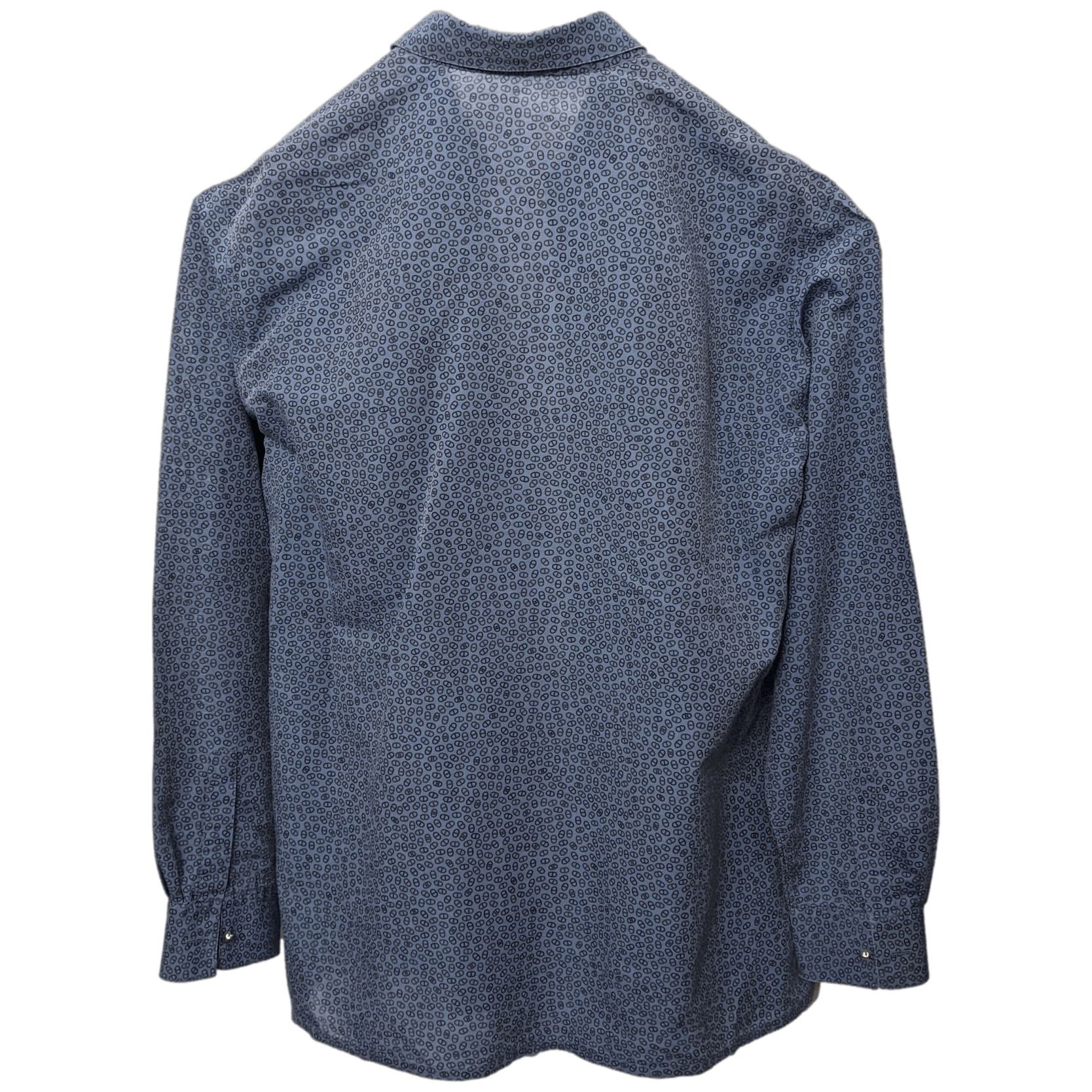 HERMES Men's Blue Chaine d'Ancre Cotton Long Sleeves Shirt, Sz44