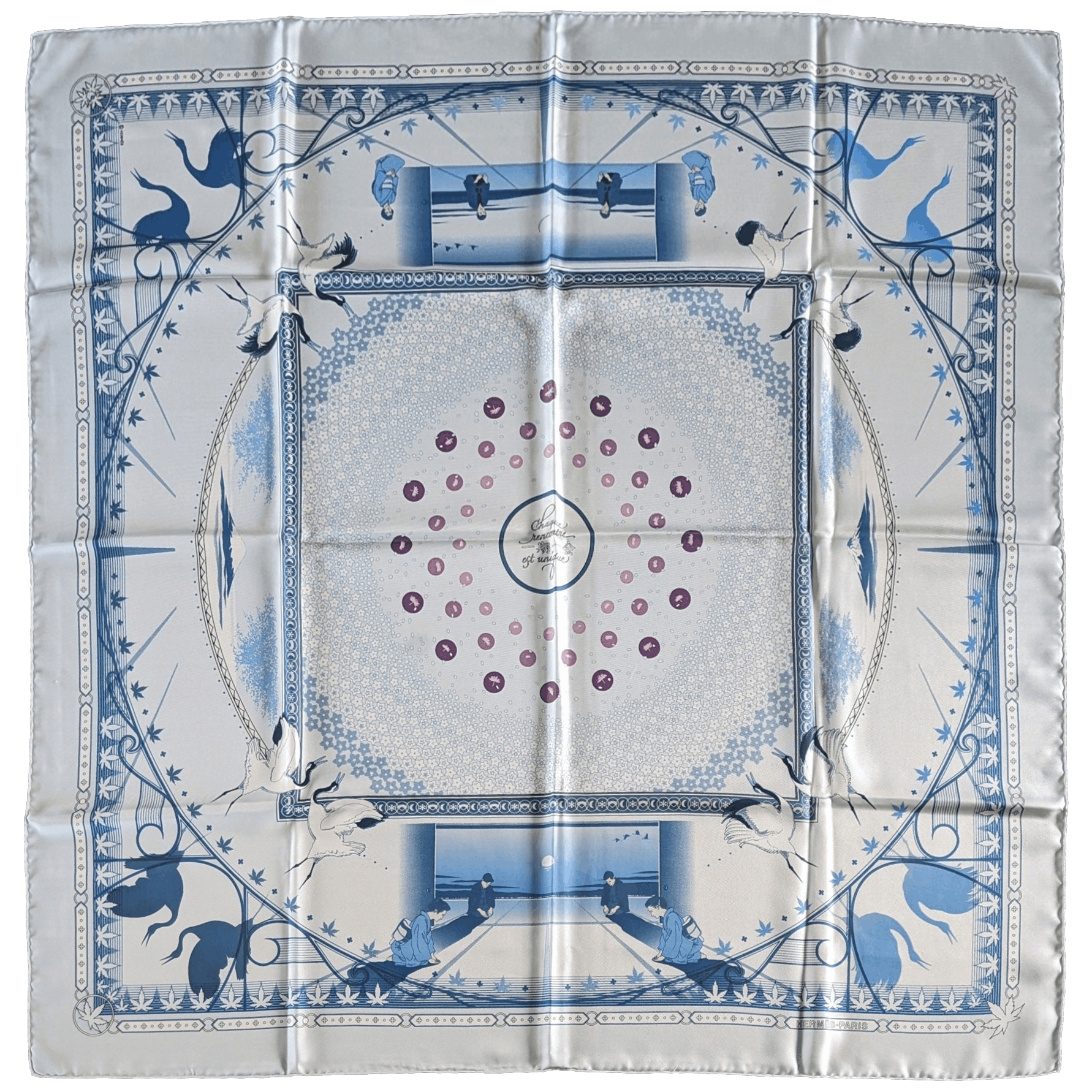HERMES Chaque Rencontre est Unique Silk Scarf 90