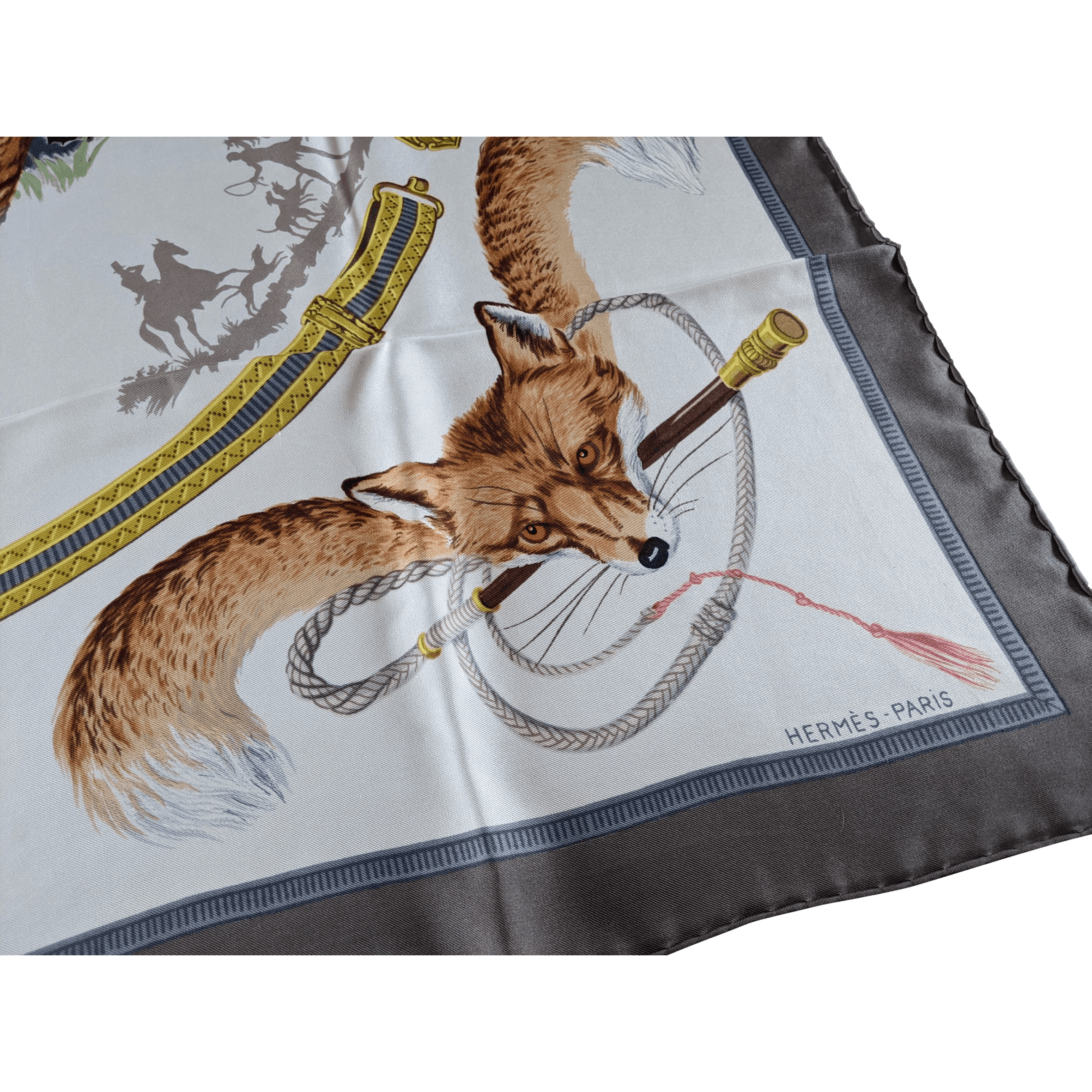 HERMES Chasse au Renard Hugo Grygkar Scarf 90