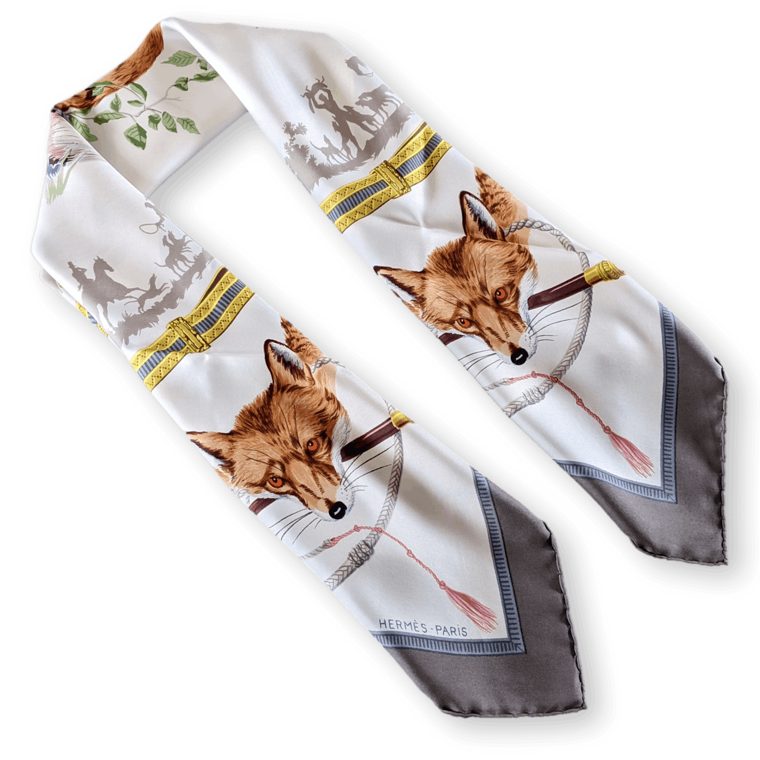 HERMES Chasse au Renard Hugo Grygkar Scarf 90