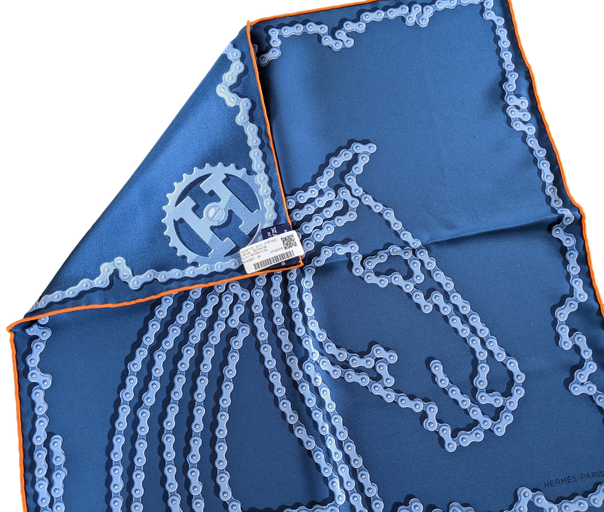 HERMES CHEVAL DECHAINE [D1023.5] Twill Gavroche 45 x 45 cm