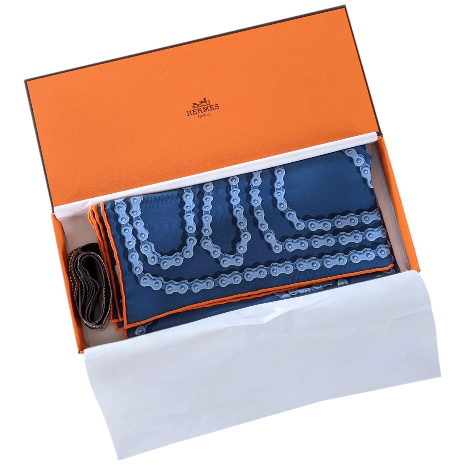 HERMES CHEVAL DECHAINE [D1023.5] Twill Gavroche 45 x 45 cm