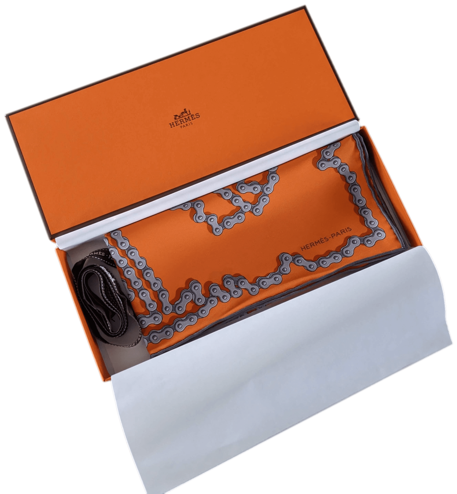 HERMES CHEVAL DECHAINE Twill Gavroche 45 x 45 cm
