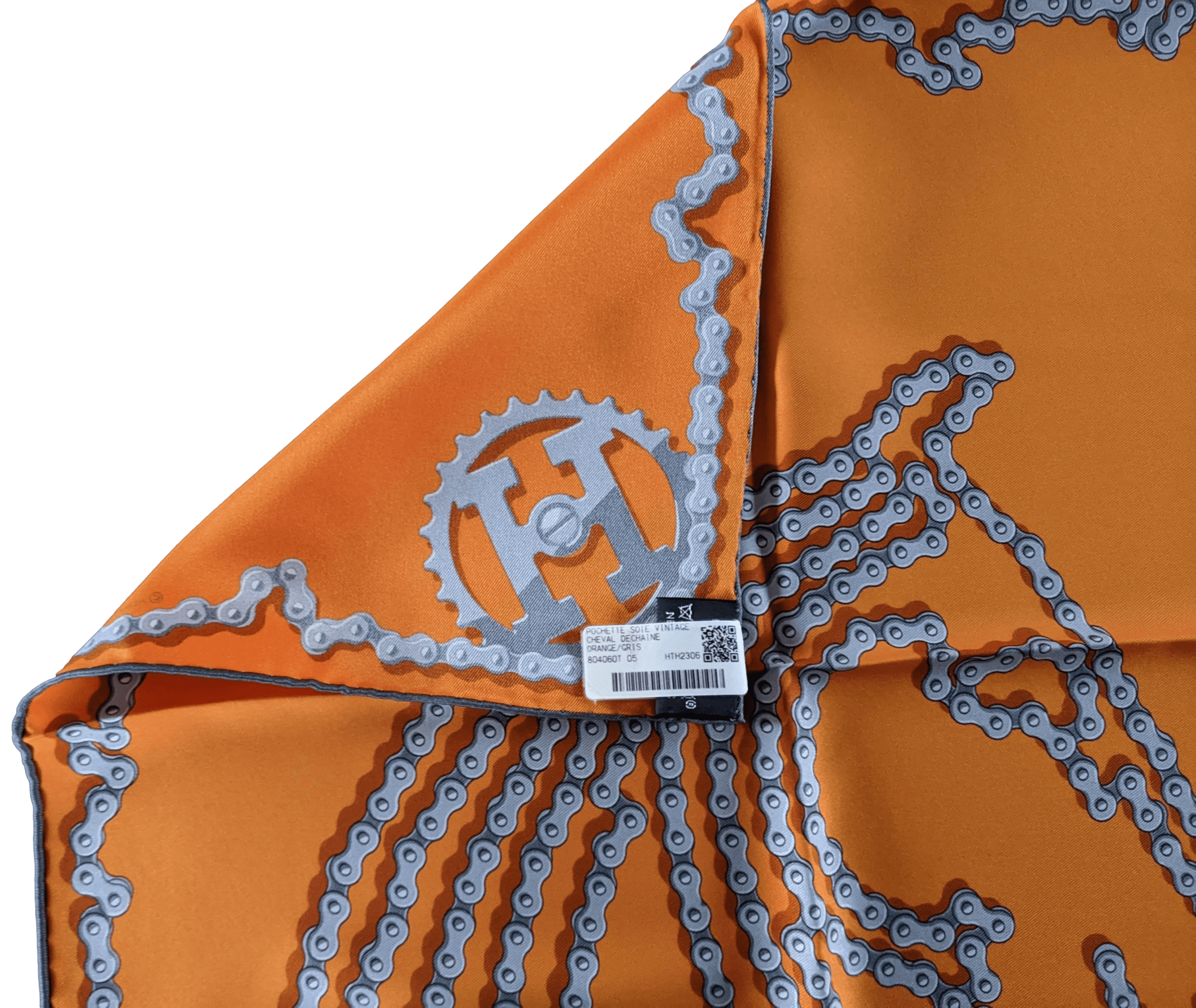 HERMES CHEVAL DECHAINE Twill Gavroche 45 x 45 cm
